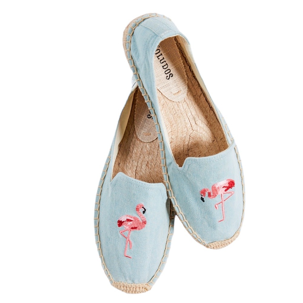 Soludos Flamingo Platform Smoking Slippers